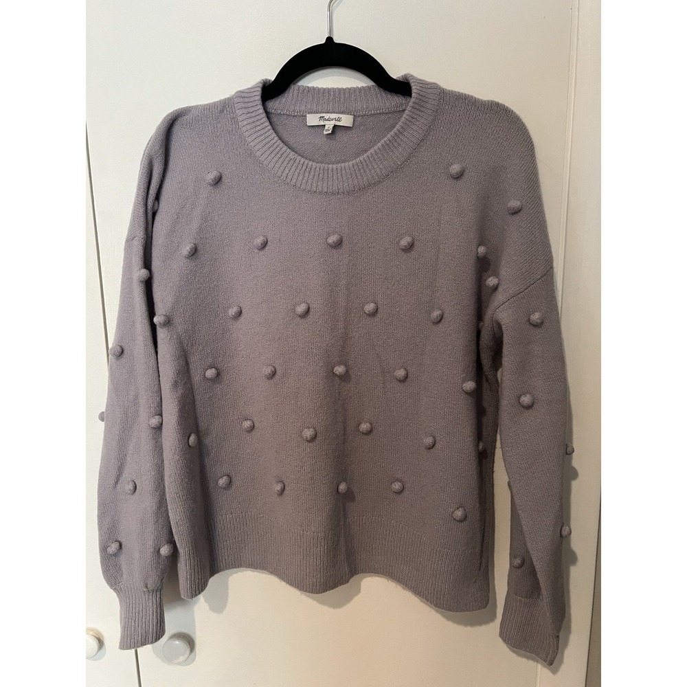 MADEWELL Brockton Bobble Sweater in‎ Coziest Yarn Lavender Purple Gray Small